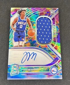 2020 Tyrese Maxey Spectra Rookie Patch Jersey Auto Celestial Prizm RPA /99 #204 - Picture 1 of 2