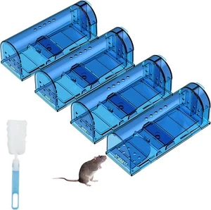 4 Pack Humane Mouse Traps Live Catch and Release Good Mousetrap Easy to Set Safe - Picture 1 of 7