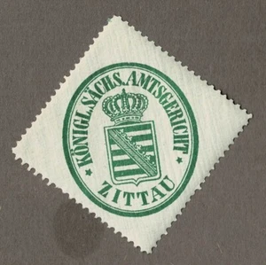 Sello Sajonia: REY. SAJONIA. TRIBUNAL OFICIAL ZITTAU - Imagen 1 de 1