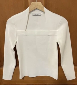 The Fold London Carlise weißes geformtes Stricktop Damengröße Small S - Bild 1 von 9