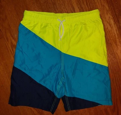 Bañador de voleibol Lands End azul colorblock 8" para niño talla XXL 18-20 Foto 1 de 2