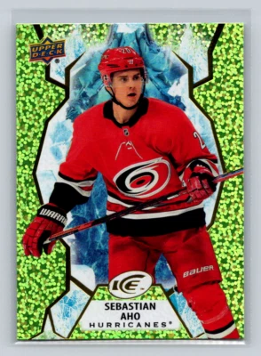 2021-22 UD Ice #71 Sebastian Aho -Green Base-Hurricanes - Image 1 of 2