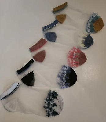 女士 5 PK 时尚裤子袜子 9-11 低帮无露面透明上衣多色新品 — 第 1/4 张图片