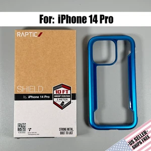 Funda protectora RAPTIC para iPhone 14 PRO: cristalina | marco azul iridiscente - Imagen 1 de 13