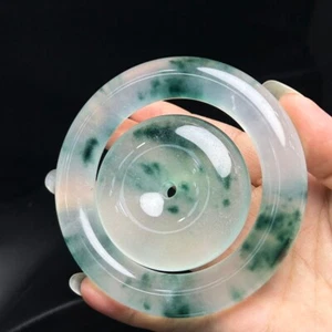 Seltene zertifizierte natürliche eisgrüne Myanmar Jade Jadeit Armbänder Anhänger Sets - Bild 1 von 13