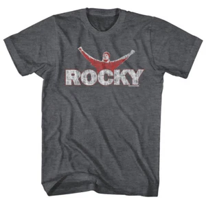 Rocky Balboa Boxing Victory Pose Men's T Shirt Champion Arms Raised - Picture 1 of 6