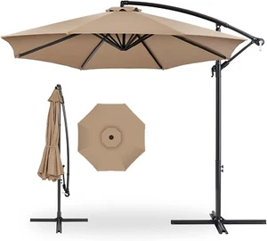 Offset Hanging Patio Umbrella with Base Outdoor Market Cantilever Umbrella with - Picture 1 of 6