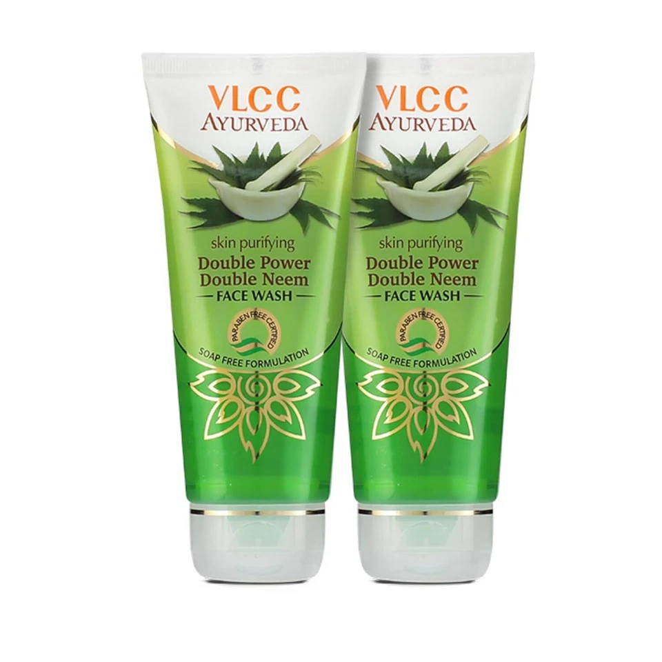 VLCC Ayurveda Neem Face Wash 100ml x 2 | Acne Control | Oily Skin Cleanser - Image 1 of 4