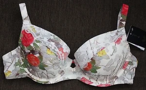 Nwt Wacoal WEBFA306 CM Kyoto " Demi,Push-Up,Spitzen Bh,Creme,Blumendruck,32D - Picture 1 of 7