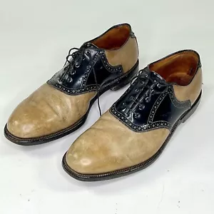 Scarpe da golf vintage Johston Murphy Aristocraft in pelle misura 11,5 E/C punta in metallo - Foto 1 di 24