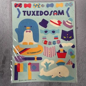 Vintage Sanrio Tuxedo Sam Island Holiday Dress & Play Scene 1984 Sticker Set - Picture 1 of 2