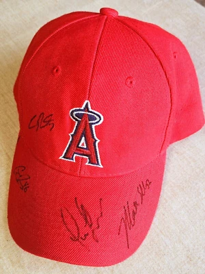 California Angels Baseball Hat Autographed MLB Pre-Owned Red - Image 1 of 4