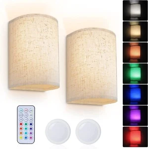 LABOREDUCER Battery Operated LED Wall Lights with Remote – 12 Colors & Dimmable! - Picture 1 of 7