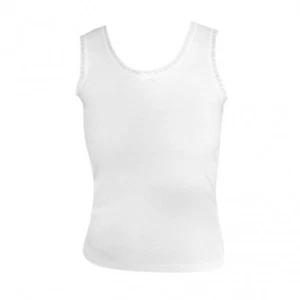 Girls 100% Cotton Interlock Vest in White in Size 2-13 Years (Made in UK) - Picture 1 of 1
