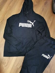 Black Puma Tracksuit Mens set Hoodie track pants Size 2XL