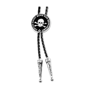 Widow's Son Round Masonic Bolo Tie - [Black & Silver] - Picture 1 of 1