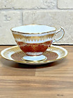 Vintage Hammersley & Co Bone Chine Red Gold Tea Cup & Saucer