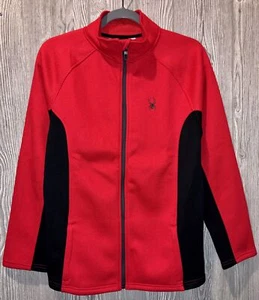 SPYDER Central Red Black F/Z Bonded Fleece Sweater Jacket NEW Youth Boy XL 18/20 - Picture 1 of 5