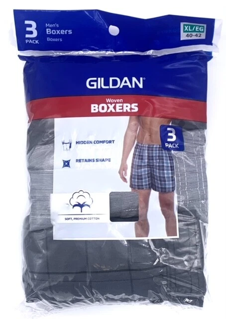 Calzoncillos boxer Gildan para hombre 3 pares XL (40-44) Foto 1 de 1