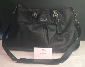 Coach Ashley F5513 Convertible Cuero Negro Llevar Todo Satchall Grande Como Nuevo Usado - Imagen 1 de 18