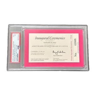 2025 President Donald Trump Inauguration Pink Ticket JD Vance Swearing In PSA 7 - Picture 1 of 4