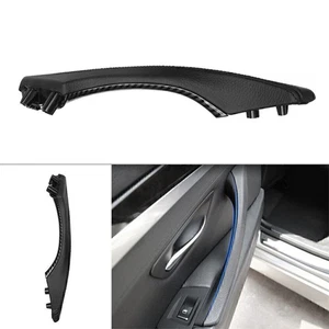 1X Tirador de moldura de puerta de cuero izquierda PARA BMW SERIE 5 F10 F11 F18 fibra de carbono - Imagen 1 de 3