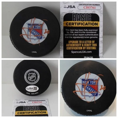 Henrik Lundqvist Autographed Signed New York Rangers Puck JSA COA Very Nice! - Image 1 of 3