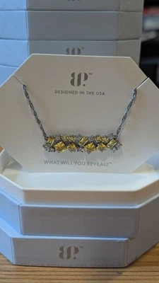 Bomb Party OG Necklace "A Feverish Lace" NK31121 Yellow Topaz / Hematite Plating - Image 1 of 3