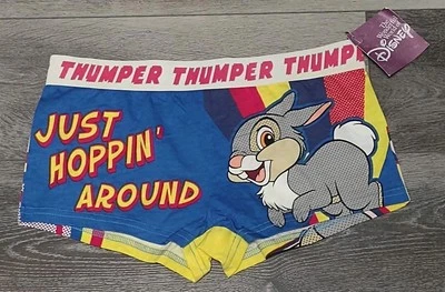 De Colección Nuevo Con Etiquetas Disney Panty Boy Talla Corta Pequeño Thumper Bambi Años 90 Y2K Foto 1 de 4