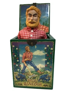 Enesco Paul Bunyan Jack-In-A-Box Limited Edition Spieluhr 405 Vintage - Bild 1 von 15