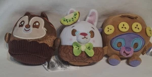 Disney Munchlings Fruity Finds King Louie, White Rabbit And Chip Plush Lot Of 3 - Picture 1 of 15