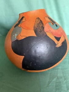 Vintage Native American Coyote Moon Women w/ Wolves by Leena 1993 Hand Painted - Picture 1 of 6