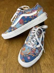 VANS Old Skool Azul/Naranja Floral Para Mujer Talla 9 Para Hombre 7.5 - Imagen 1 de 10