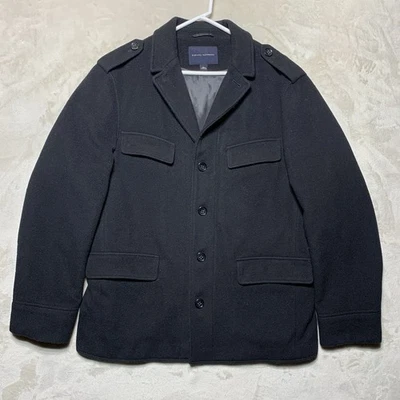 Banana Republic Military Jacket Mens L Wool Cashmere Blend Field Coat Flap - Image 1 of 4