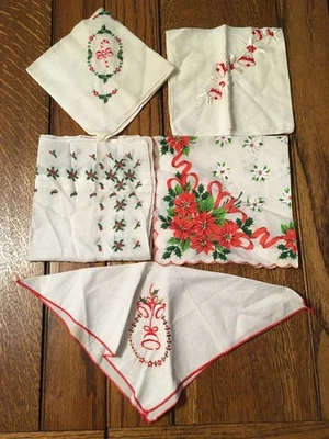 5 pañuelos vintage de vacaciones de Navidad de varios patrones de corte? Foto 1 de 4