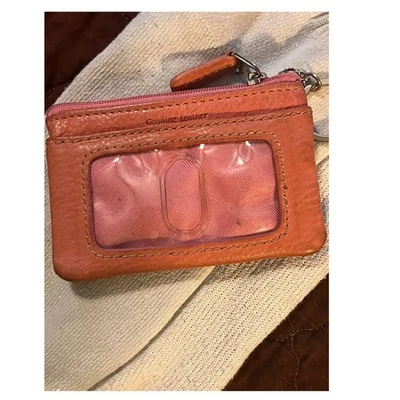 Fósil Cuero Genuino Coral Rosa Identificación Billetera Monedero Portatarjetas Llavero Foto 1 de 4