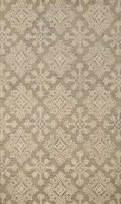 Symmetrical Design Area Rug 5x8 Hand-Tufted Wool for a Classic Home Decor - Image 1 of 4