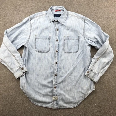 Camisa Levis Para Hombre Grande Lavado Ligero Denim Manga Larga Botón Strauss Foto 1 de 4