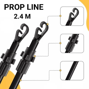 Línea de lavado telescópica Prop 2,4 M extensible poste de soporte de ropa de alta resistencia - Imagen 1 de 7