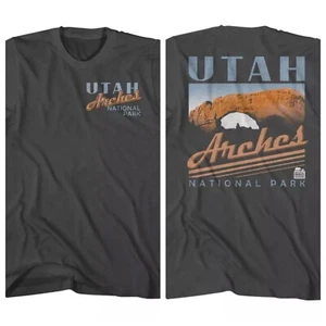 Utah Arches Mens T-Shirt National Retro Park 2 Side Moab Canyon Stone Monuments - Picture 1 of 5