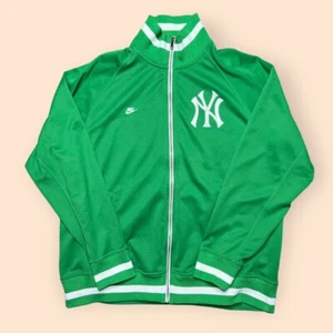 Vintage Nike New York Yankees Y2K Green Track Jacket Men’s 2XL 2000s MLB Vtg - Picture 1 of 5