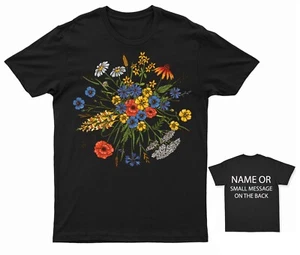 Wild Flowers Graphic T-Shirt Nature Inspired Floral Design Tee for Adults - Picture 1 of 17