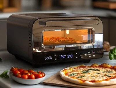 Cobuy Indoor & Outdoor Countertop Pizza Oven, 1700W Pizza Maker with 6 Presets - Image 1 of 4