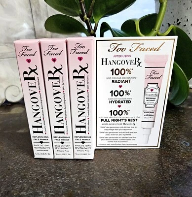 Лот из 3 Too Faced Hangover RX Replenishing Face Primer 0,16 унц ea. Новый в коробке! - Изображение 1 из 2
