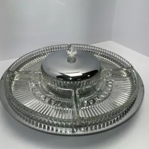 Servizio piatti vintage in vetro vassoio con coperchio piatto diviso antipasto - Foto 1 di 20
