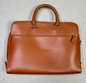 Sandqvist x Volvo Leather Briefcase Bag Brown Portfolio Rare Exclusive - Picture 1 of 9