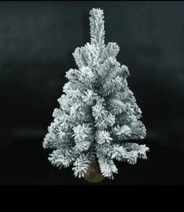 16 Inch Tabletop  Snow Flocked Artificial Green Christmas Tree - Picture 1 of 2