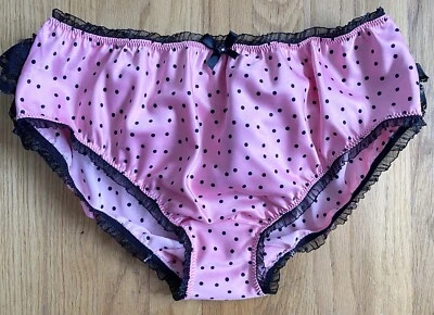 Винтажные вдохновленные с оборками назад атласные трусики * размер 10 * розовый Rhumba нижнее белье - Изображение 1 из 2