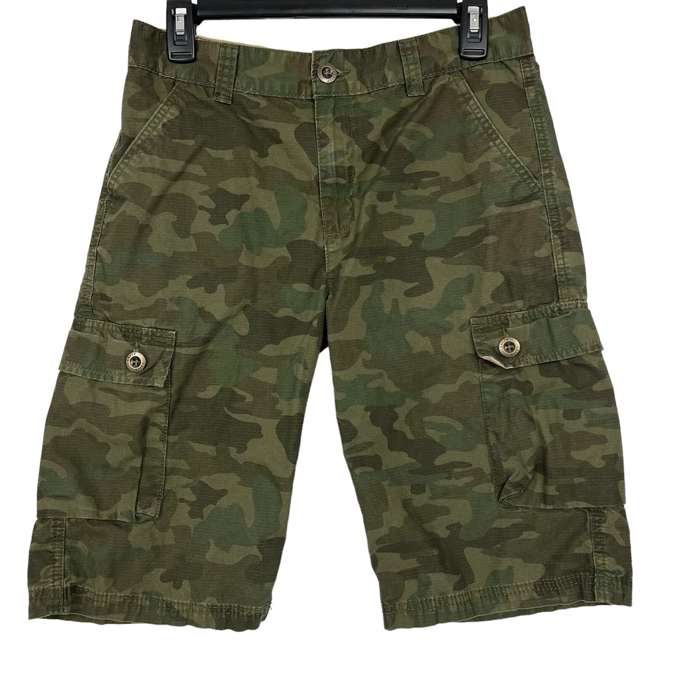 LEVI’S Strauss Boy’s Cargo Shorts Sz 18 Reg Camouflage Color Print Cargo Pockets - Image 1 of 4