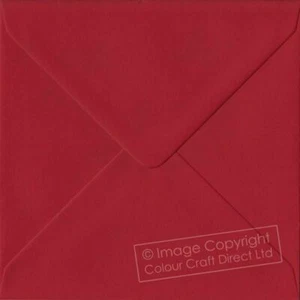 Scarlet Red S4 - 155 mm x 155 mm 100gsm Gummed Square Colour Envelopes - Picture 1 of 1
